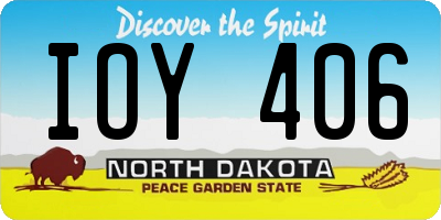 ND license plate IOY406
