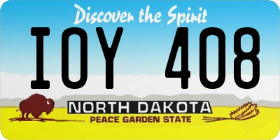ND license plate IOY408