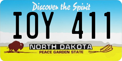 ND license plate IOY411