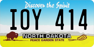 ND license plate IOY414
