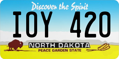 ND license plate IOY420
