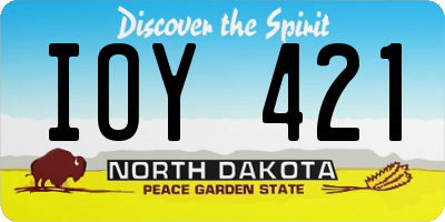 ND license plate IOY421