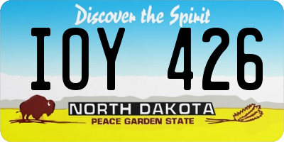 ND license plate IOY426
