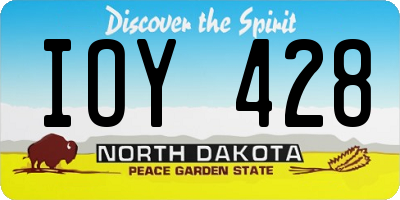 ND license plate IOY428