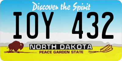 ND license plate IOY432