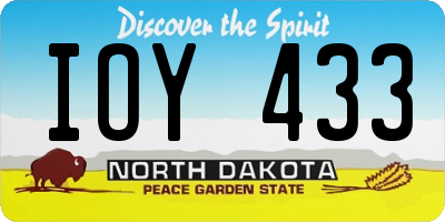 ND license plate IOY433