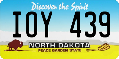 ND license plate IOY439