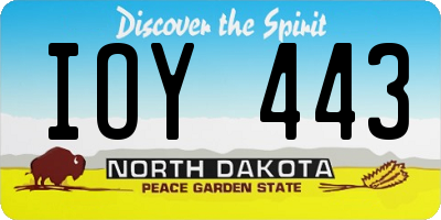 ND license plate IOY443