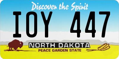ND license plate IOY447