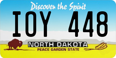 ND license plate IOY448