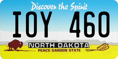 ND license plate IOY460