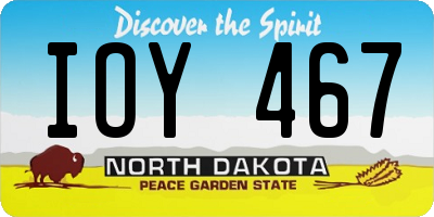 ND license plate IOY467
