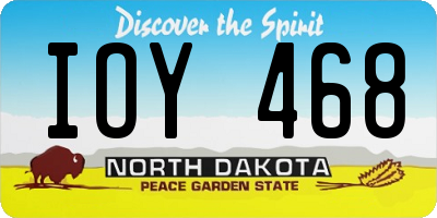 ND license plate IOY468