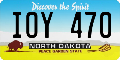 ND license plate IOY470