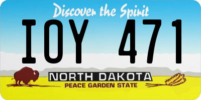 ND license plate IOY471