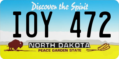 ND license plate IOY472