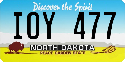 ND license plate IOY477