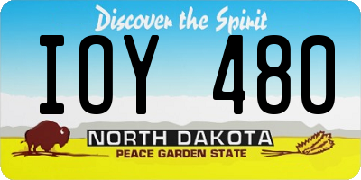 ND license plate IOY480