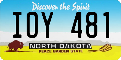 ND license plate IOY481
