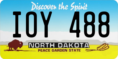 ND license plate IOY488