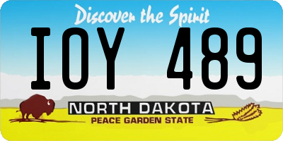ND license plate IOY489