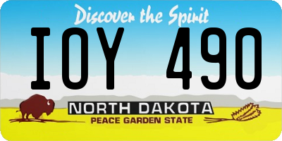 ND license plate IOY490