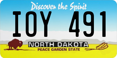 ND license plate IOY491