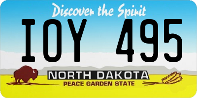 ND license plate IOY495