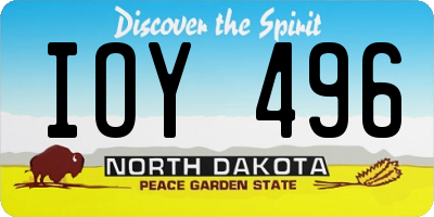 ND license plate IOY496