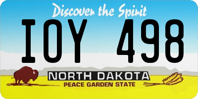 ND license plate IOY498