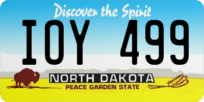 ND license plate IOY499