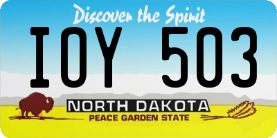 ND license plate IOY503