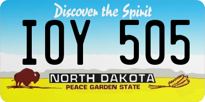 ND license plate IOY505