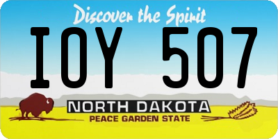 ND license plate IOY507