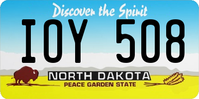 ND license plate IOY508