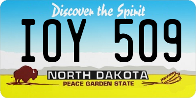 ND license plate IOY509