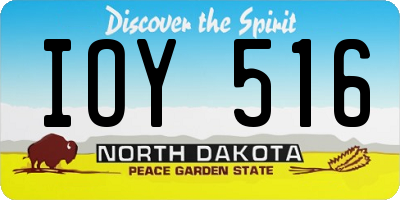 ND license plate IOY516