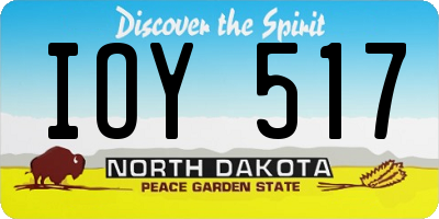 ND license plate IOY517