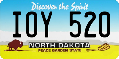 ND license plate IOY520