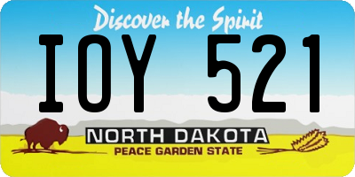 ND license plate IOY521