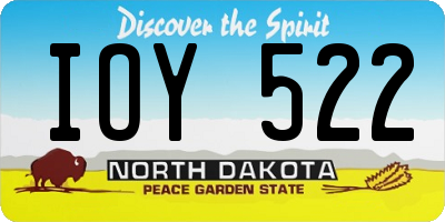 ND license plate IOY522