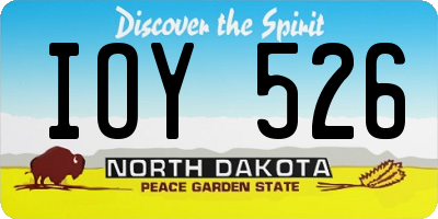 ND license plate IOY526