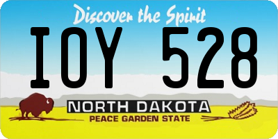 ND license plate IOY528