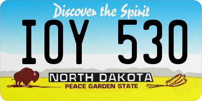 ND license plate IOY530