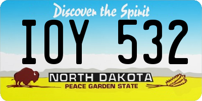 ND license plate IOY532
