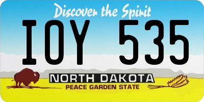 ND license plate IOY535