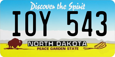 ND license plate IOY543