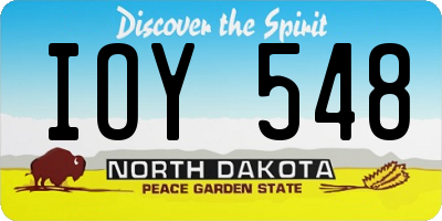 ND license plate IOY548