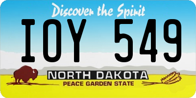 ND license plate IOY549