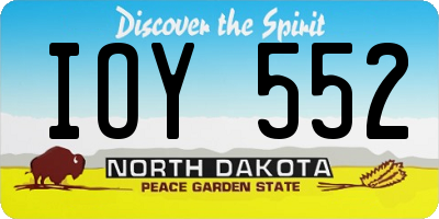 ND license plate IOY552